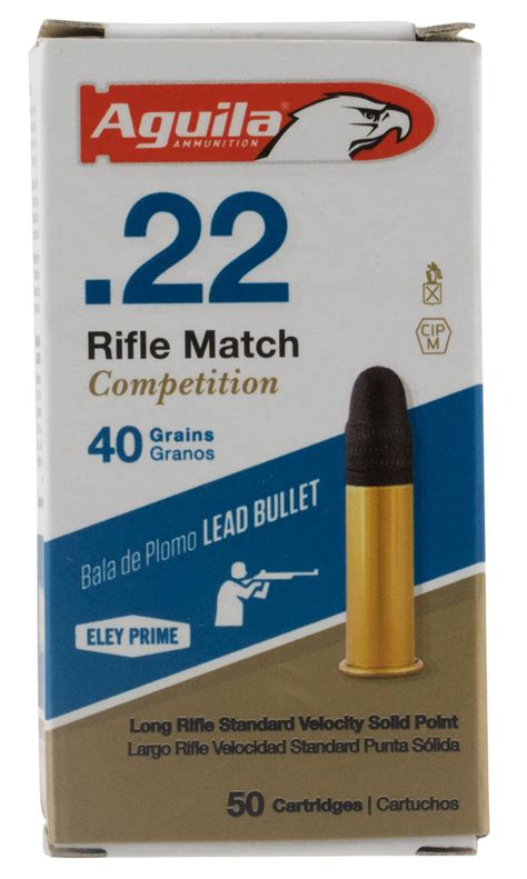 Aguila Rifle Match Competition 22 Lr 40gr Lead Solid Point 50rd Box