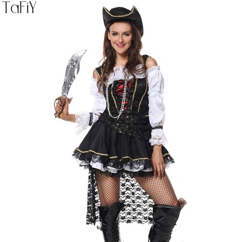 Tafiy Caribbean Pirate Warrior Costume Women Pirate Costume Halloween