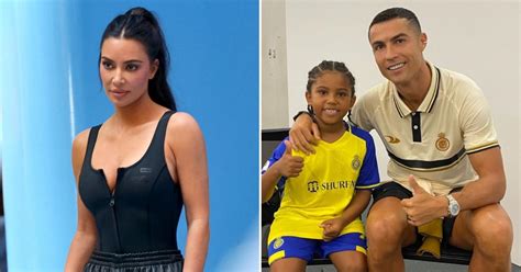 Kim Kardashian And Son Saint Meet Cristiano Ronaldo After Game Photos