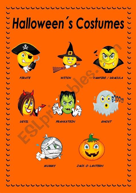 Halloween´s Costumes Esl Worksheet By Patrizzia