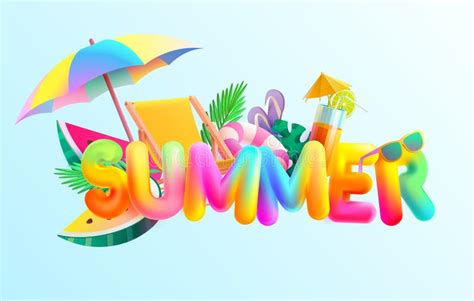 Summer Colorful Lettering Design Stock Vector Illustration Of Fresh