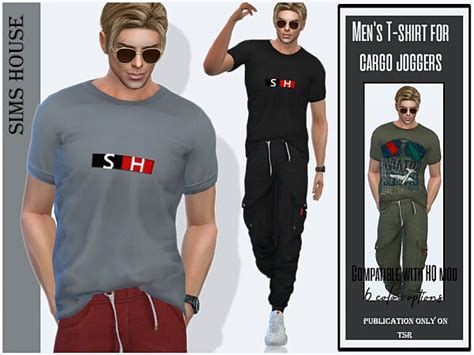 Mens T Shirt For Cargo Joggers By Sims House From Tsr • Sims 4 Downloads