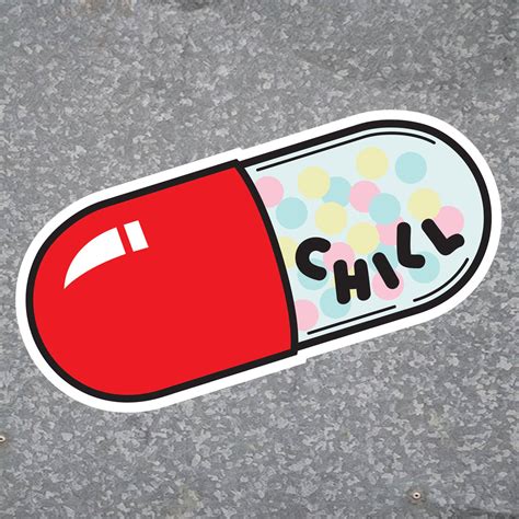 Chill Pill Sticker Etsy