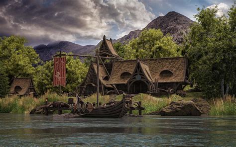 Artstation Fantasy Viking Village