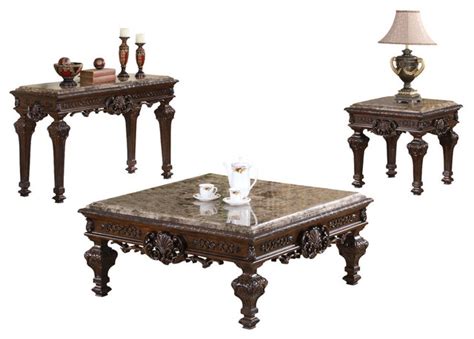 3 piece living room are available in various materials such as wood, cane, bamboo and soft sets, to cater to unique aesthetic choices and provide ultimate comfort to the user. Traditional Living Room Table Set, 3-Piece Set - Victorian ...