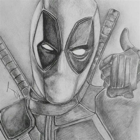 Deadpool Inspired Black And White Pencil Sketch What To Draw When
