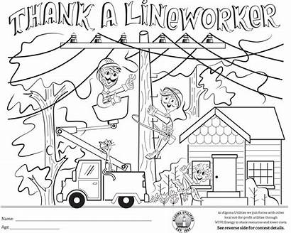 Coloring Contest Lineworker Thank