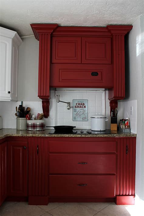 I Painted Our Kitchen Cabinets Red The Wicker House