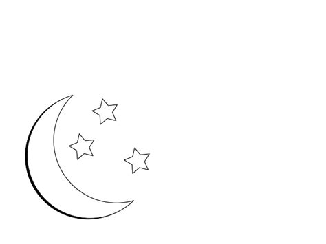 Moon And Stars Outline Clip Art At Vector Clip Art Online
