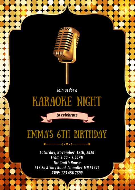 Copy of Karaoke birthday party invitation | PosterMyWall