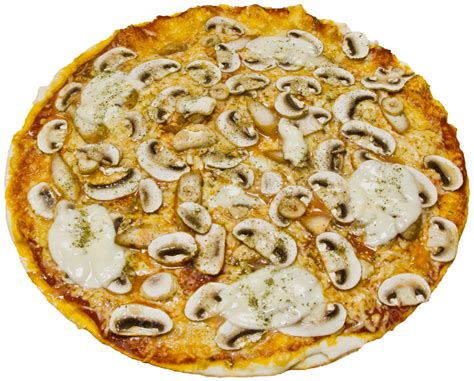 Mushroom Pizza Isolated On White Background Unhealthy Mushrooms