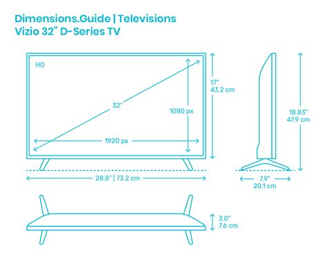 Vizio 32 D Series Tv Dimensions And Drawings Dimensionsguide Images