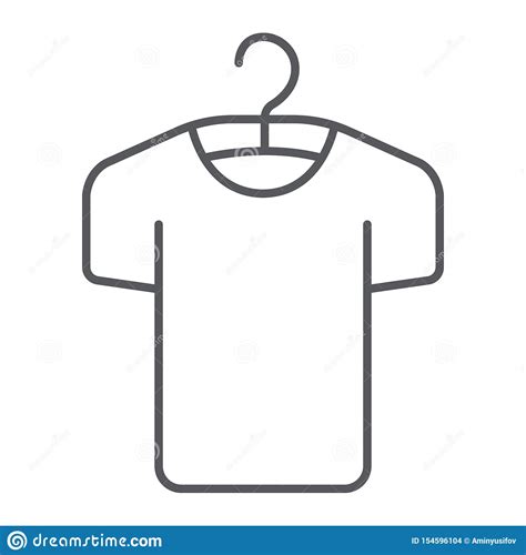 Clothes On Hanger Thin Line Icon Fashion And Clothing Tshirt On