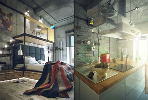 Industrial Bachelor Loft By Maxim Zhukov