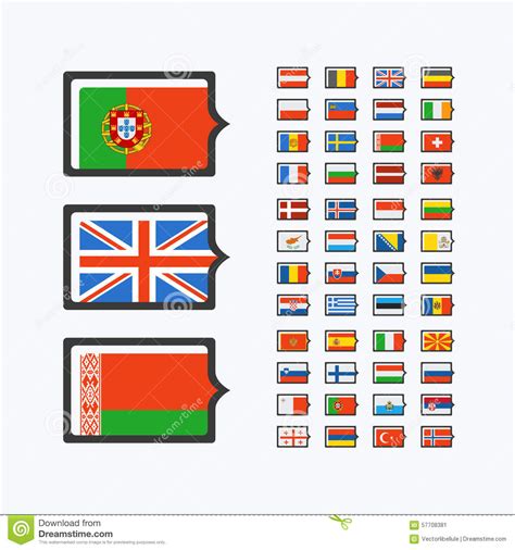 Europa flagge deutschland land brexit nation karte symbol eu schweiz. Europa-Flaggen, Satz Flache Ikonen Des Vektors Vektor Abbildung - Illustration von ...