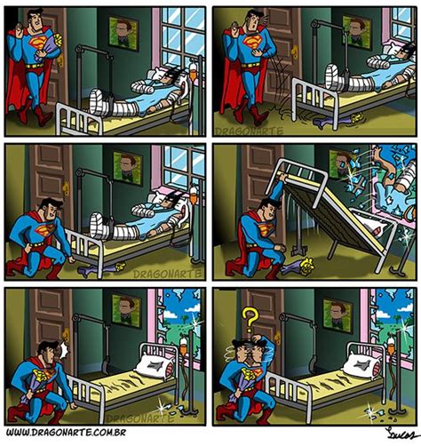 Superman Visits Batman At The Hospital Comic Superhero Humor