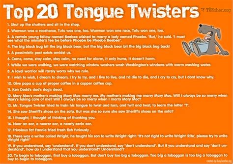 37 Funny Tongue Twisters Guaranteed To Twist Your Tongue Into Tightly