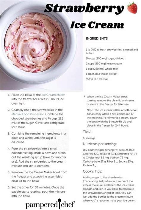 Pampered Chef Recipe In 2020 Pampered Chef Ice Cream Maker Recipe