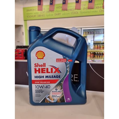 Shell Helix High Mileage 10w 40 4l Shopee Malaysia