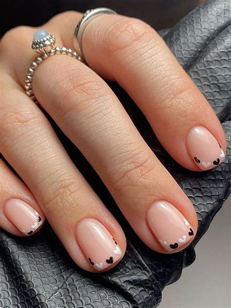 Tiny Heart French Manicure Casual Nails Chic Nails Classy Nails
