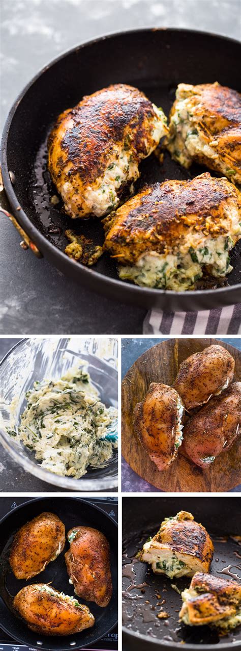Look for organic chicken, which typically has smaller breasts. Cream Cheese Spinach Stuffed Chicken (Low-carb, Keto ...