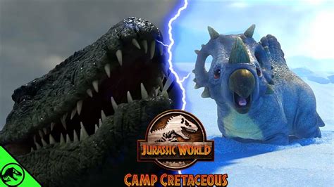 New Hybrid Dinosaur And Mosasaurus Attack In Camp Cretaceous Season 4