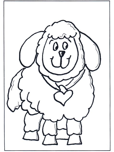 Download Free coloring pages little sheep - pets and animals on the farm