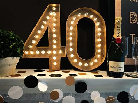 Diy Marquee Numbers And Letters 40th Birthday Party Decorations 40th