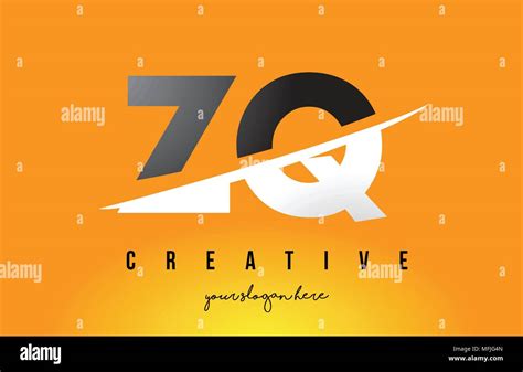 Zq Z Q Letter Modern Logo Design With Swoosh Cutting The Middle Letters