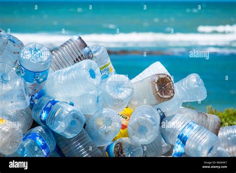 Plastic Bottles And Other Rubbish Pollution On A Beach In Morocco