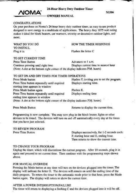 Maybe you would like to learn more about one of these? NOMA Christmas light timer instructions (model ET525C ...