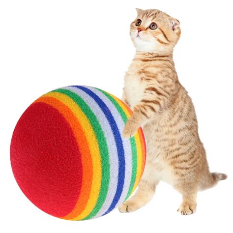 Buy 10 Pcs Colorful Cat Ball Toy Interactive 3 5 Cm Cat Balls Play Chewing