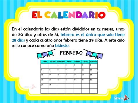 ¿qué Es El Calendario Para Niños De Primaria Y Preescolar