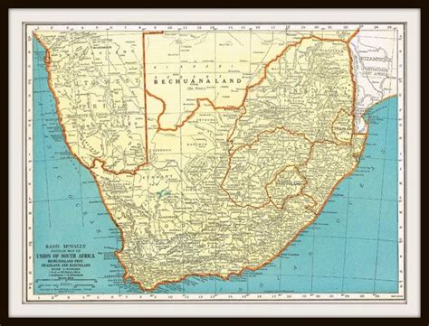 Antique South Africa 1935 Map Page By Knickoftime Old Map Antique