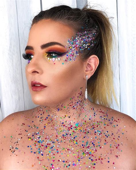 cecilia peixoto on instagram “ ️🧡💛💚💙💜 makecarnaval carnaval makeup glitter maqui