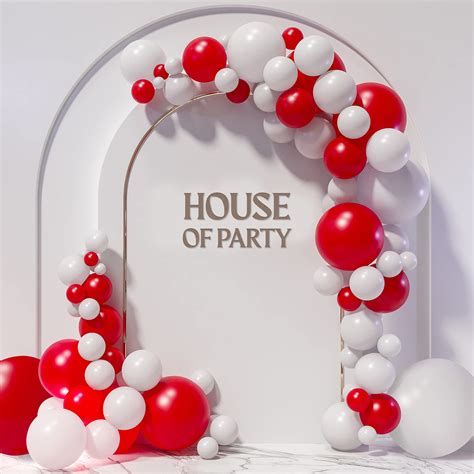 Buy House Of Party Red And White Balloon Garland Kit 123 Pcs Matte