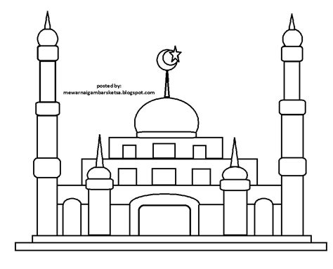 Temukan sketsa gambar untuk diwarnai anak tk dan sd; Mewarnai Gambar: Mewarnai Gambar Sketsa Masjid 23