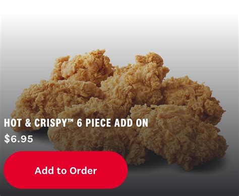 Deal Kfc 6 Pieces Hot And Crispy For 7 45 Addon Via App Frugal Feeds