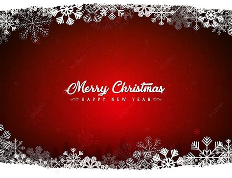 Red Merry Christmas Background With Snowflakes Banner Template Download