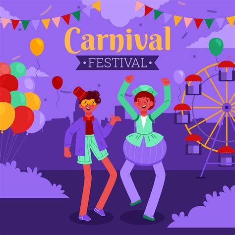 Premium Vector Flat Carnival Party Illustration