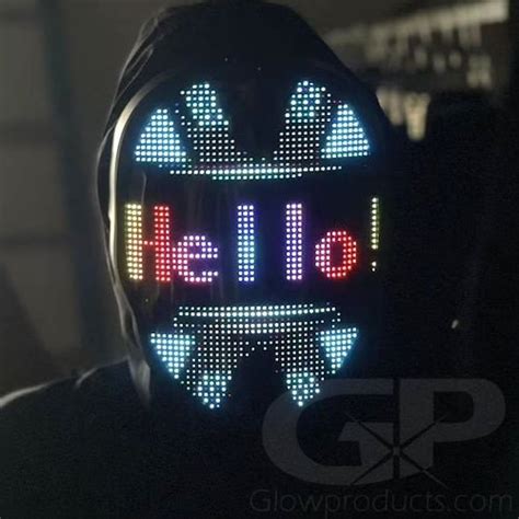 Light Up Led Face Mask With Smartphone Control