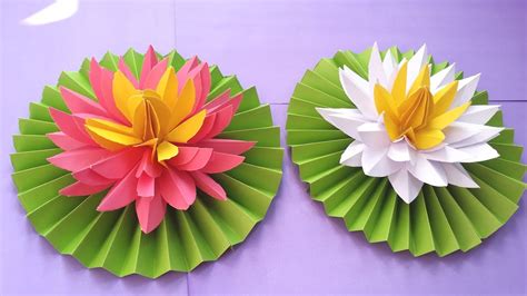 Diy How To Make Most Beautiful Lotus Water Lily With Paper Youtube
