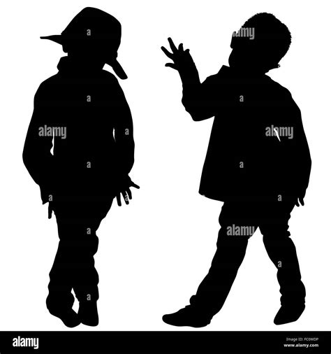 Two Boys And Silhouette Hi Res Stock Photography And Images Alamy