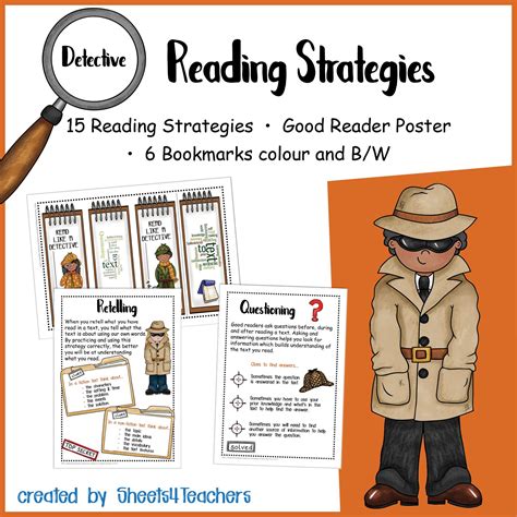 Reading Strategies - Detective Theme | Reading strategies, Reading comprehension strategies 