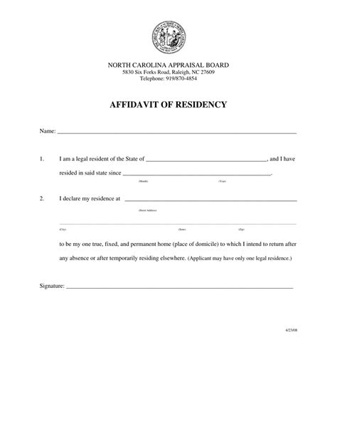 Proof Of Residency Affidavit Form Template Free Downl Vrogue Co