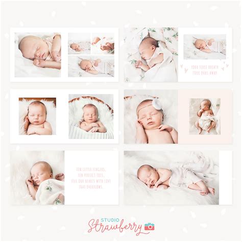 Baby Photo Album Template For Photoshop Baby Girl Strawberry Kit