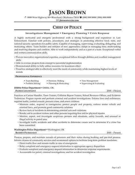 Law Enforcement Resume Template For Your Application