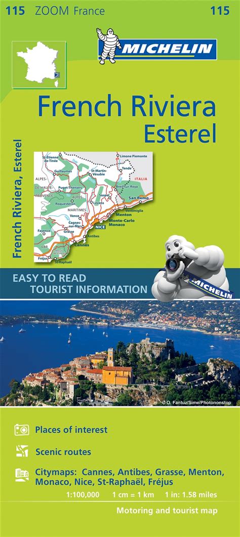 France French Riviera Esterel Travel Map This Map Covers Cannes