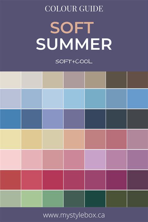 Soft Summer Seasonal Colour Guide Soft Summer Colors Soft Summer