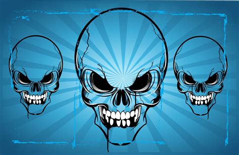 Horror Skulls Vector Art Vector Art And Graphics